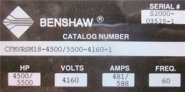 Benshaw 4500/5500 Hp Soft Start Motor Starter)